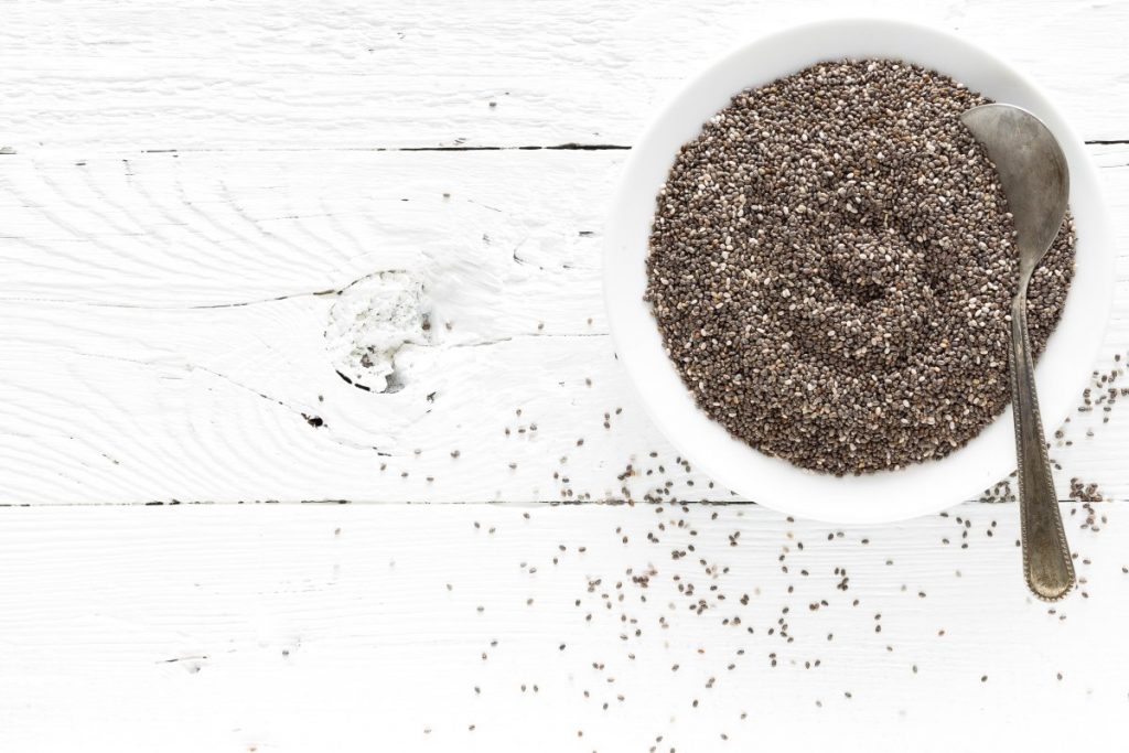 Chia seeds in a bowl