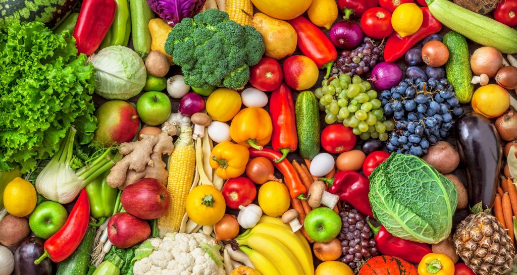 A rainbow of fruits and veggies