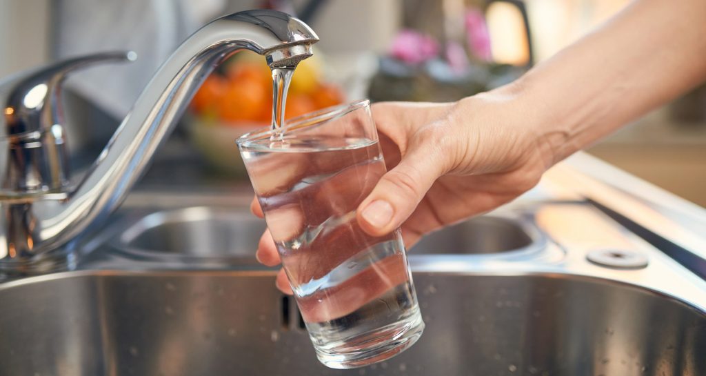 Getting a glass of tap water
