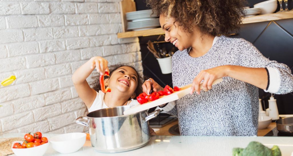 mother daughter cooking