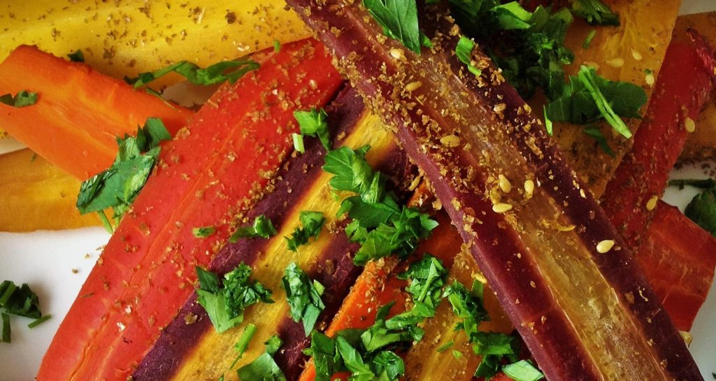 Za'atar Spiced Rainbow Carrots