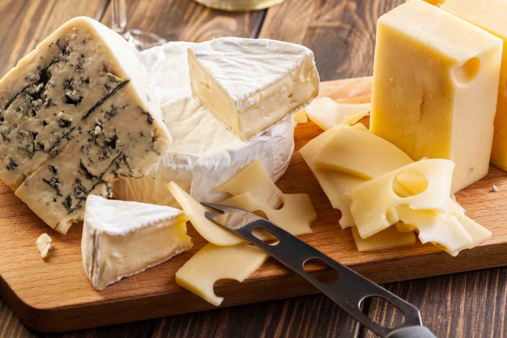 Different kinds of cheeses